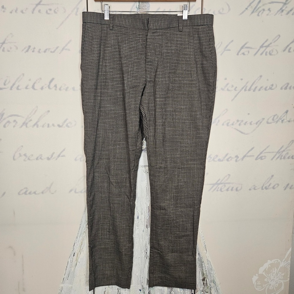 NWT Tommy Hilfiger Men's Tate Brown Houndstooth Dress Pants Size 36W x 32L
